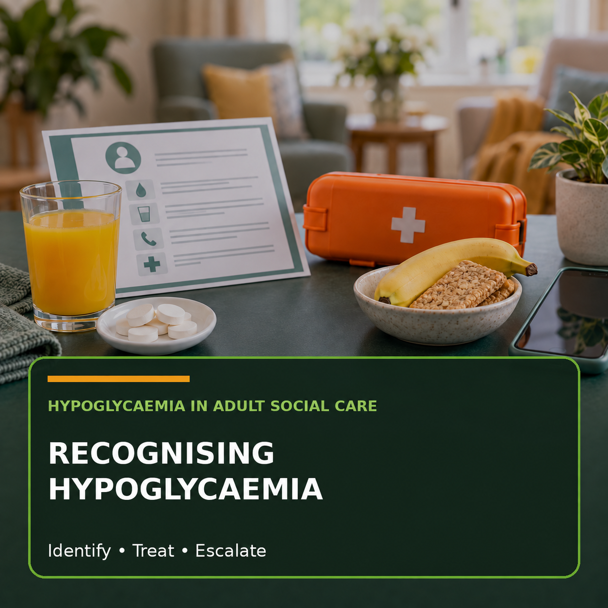 Recognising and responding to hypoglycaemia in adult social care